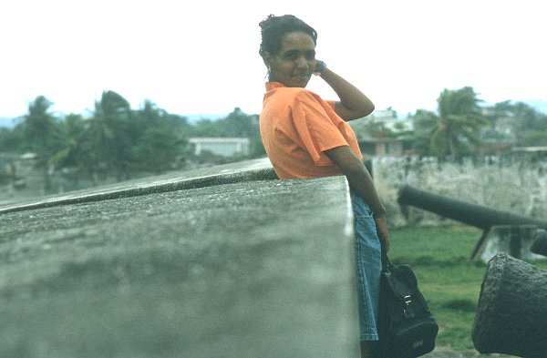Sandra posing at the museum of Baracoa
