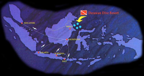 How to get to Derawan: Singapore - Balikpapan - Berau - Derawan